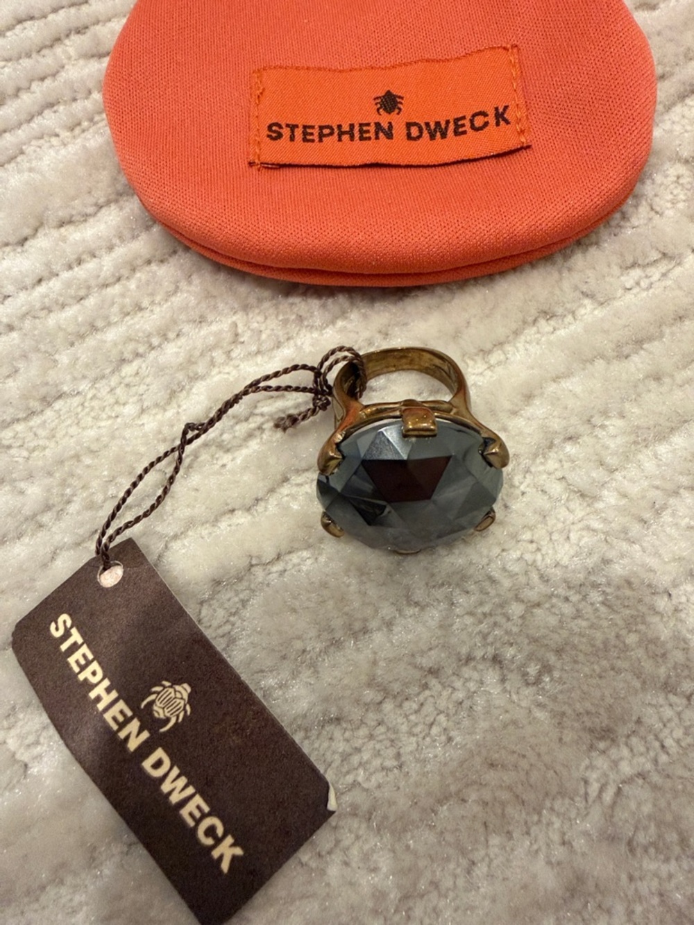 Stephen Dweck Hematite Faceted Stone Ring in Bronze